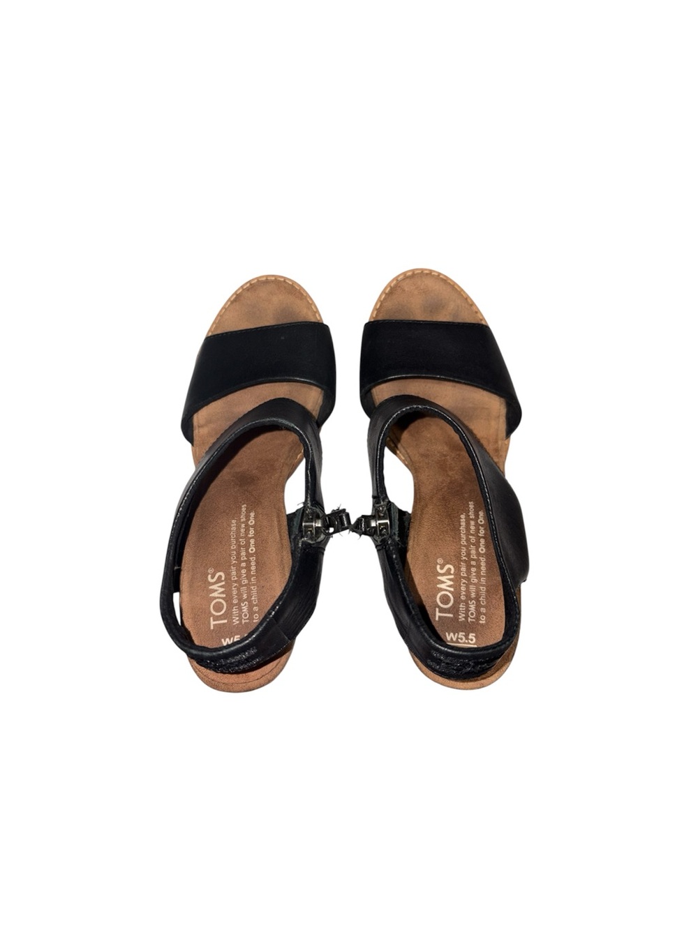 Toms Majorca Leather Heeled Cutout Sandals In Black Boho Indie Women’s Size 5.5 - Picture 7 of 11
